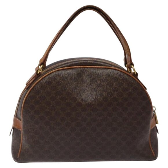 CELINE Macadam Canvas Hand Bag PVC Leather Brown Gold Auth 119983 - Picture 2 of 16